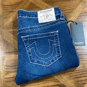 True Religion Women Becca Mid Rise Bootcut Jeans Sz 27 Dark High Road Wash Blue